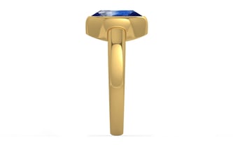 Gold Ceylon Blue Sapphire Ring Limited Quality (R6)