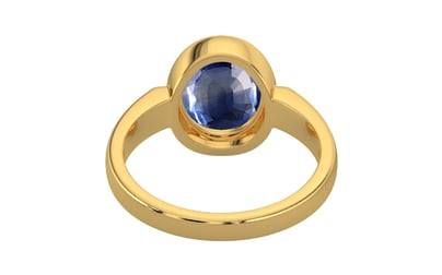 Gold Ceylon Blue Sapphire Ring Limited Quality (R6)