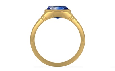 Gold Ceylon Blue Sapphire Ring Limited Quality (R7)