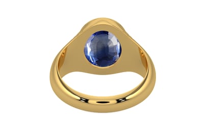 Gold Ceylon Blue Sapphire Ring Limited Quality (R7)