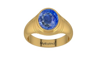 Gold Ceylon Blue Sapphire Ring Limited Quality (R7)