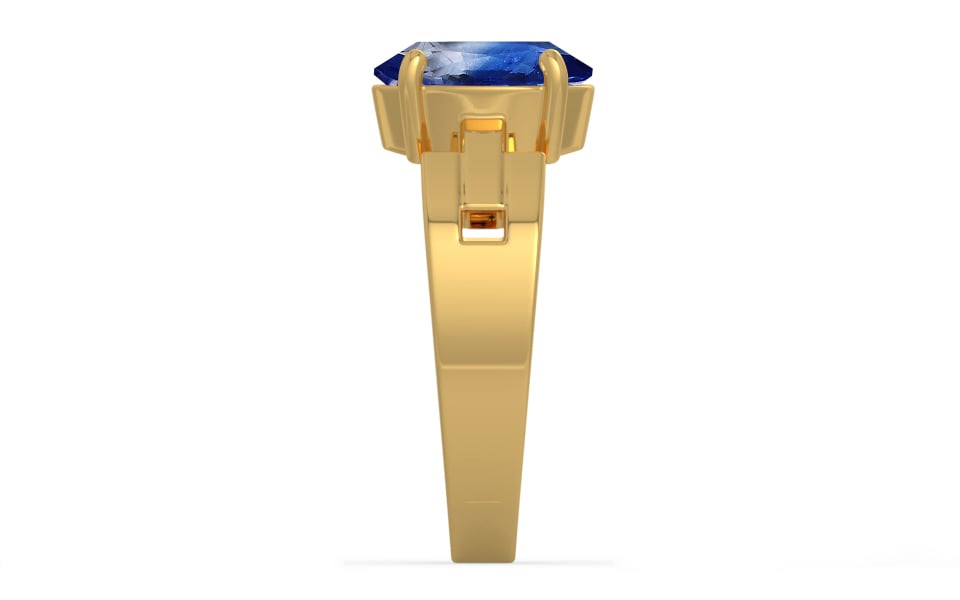 Gold Ceylon Blue Sapphire Ring Limited Quality (R8)