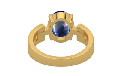Gold Ceylon Blue Sapphire Ring Limited Quality (R8)