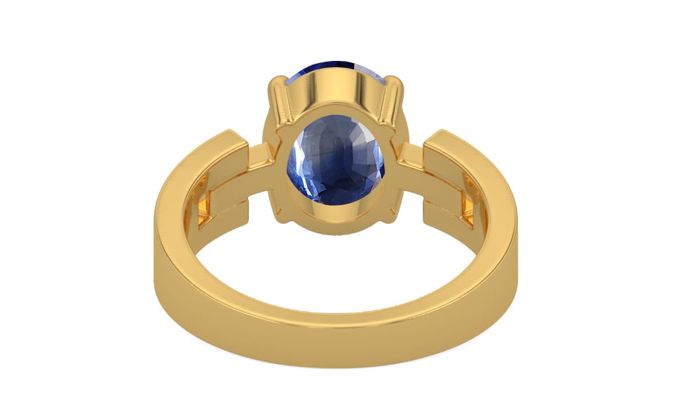Gold Ceylon Blue Sapphire Ring Limited Quality (R8)