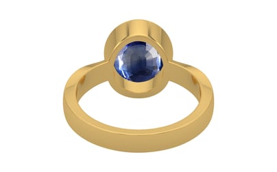 Gold Ceylon Blue Sapphire Ring Limited Quality (R9)