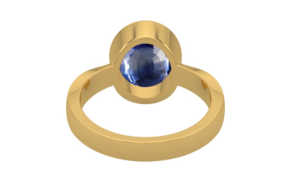 Gold Ceylon Blue Sapphire Ring Limited Quality (R9)