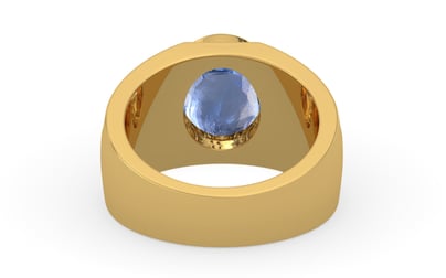 Gold Ceylon Blue Sapphire Ring Prime Quality (R1)