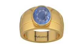 Gold Ceylon Blue Sapphire Ring Prime Quality (R1)