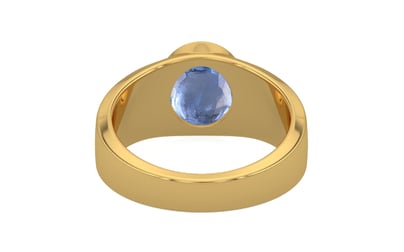 Gold Ceylon Blue Sapphire Ring Prime Quality (R10)