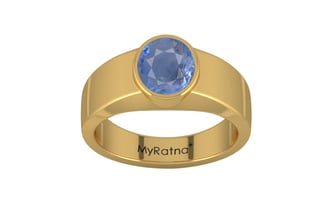 Gold Ceylon Blue Sapphire Ring Prime Quality (R10)