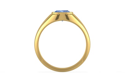 Gold Ceylon Blue Sapphire Ring Prime Quality (R12)