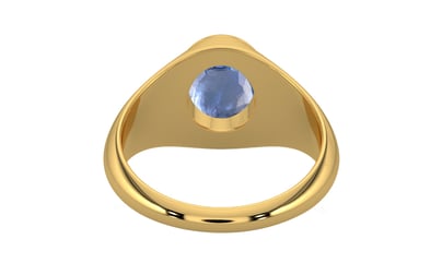 Gold Ceylon Blue Sapphire Ring Prime Quality (R12)