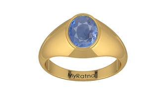 Gold Ceylon Blue Sapphire Ring Prime Quality (R12)