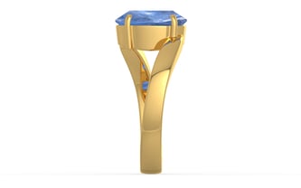 Gold Ceylon Blue Sapphire Ring Prime Quality (R2)