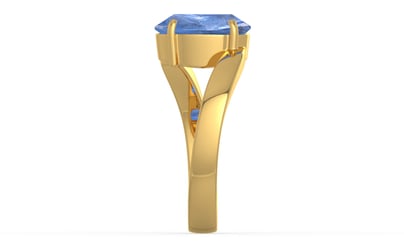 Gold Ceylon Blue Sapphire Ring Prime Quality (R2)