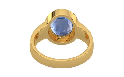 Gold Ceylon Blue Sapphire Ring Prime Quality (R3)
