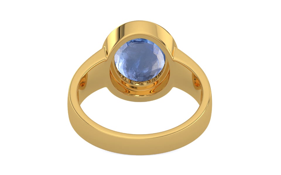 Gold Ceylon Blue Sapphire Ring Prime Quality (R3)