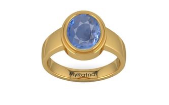 Gold Ceylon Blue Sapphire Ring Prime Quality (R3)