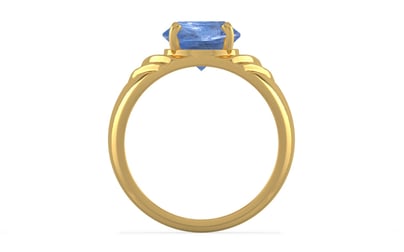 Gold Ceylon Blue Sapphire Ring Prime Quality (R4)