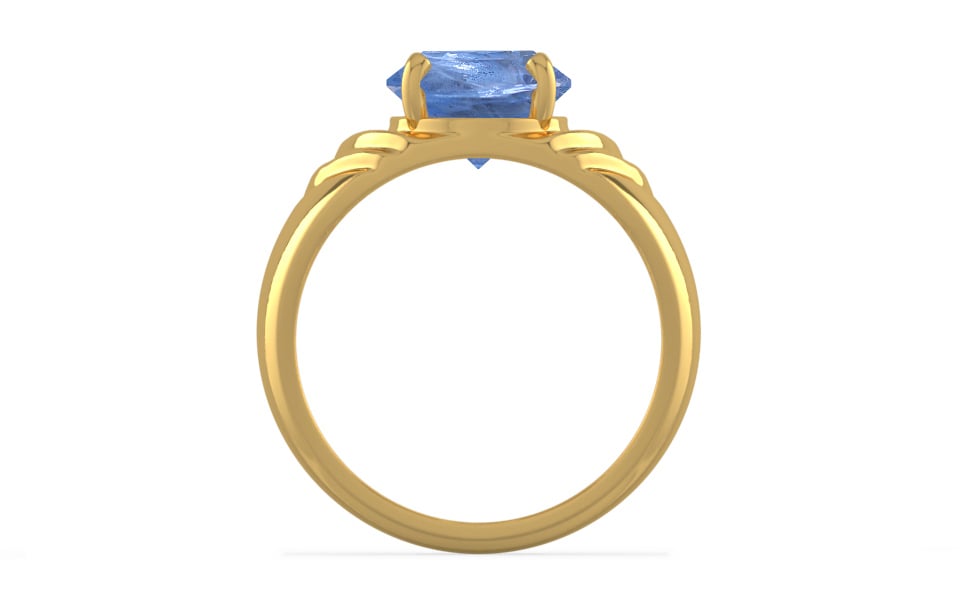 Gold Ceylon Blue Sapphire Ring Prime Quality (R4)