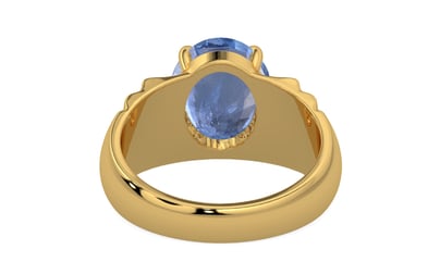 Gold Ceylon Blue Sapphire Ring Prime Quality (R4)