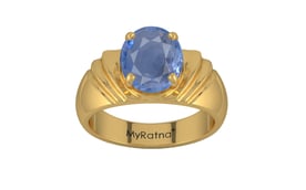 Gold Ceylon Blue Sapphire Ring Prime Quality (R4)