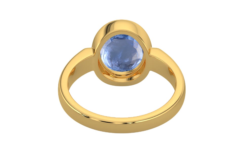 Gold Ceylon Blue Sapphire Ring Prime Quality (R6)