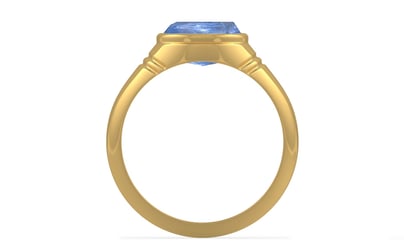 Gold Ceylon Blue Sapphire Ring Prime Quality (R7)