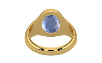 Gold Ceylon Blue Sapphire Ring Prime Quality (R7)