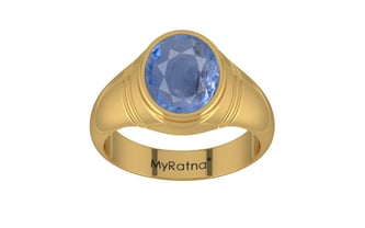 Gold Ceylon Blue Sapphire Ring Prime Quality (R7)