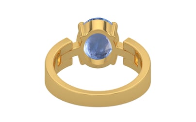 Gold Ceylon Blue Sapphire Ring Prime Quality (R8)