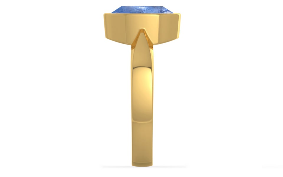 Gold Ceylon Blue Sapphire Ring Prime Quality (R9)