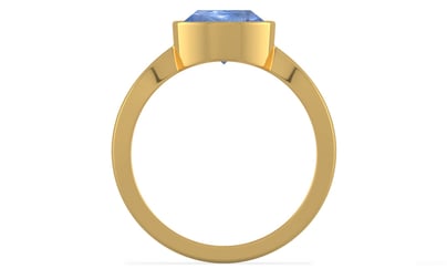 Gold Ceylon Blue Sapphire Ring Prime Quality (R9)
