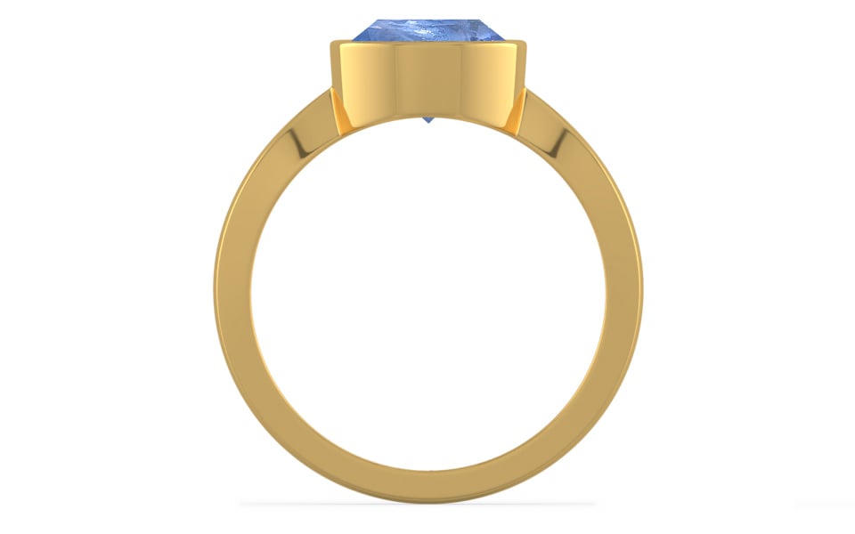 Gold Ceylon Blue Sapphire Ring Prime Quality (R9)