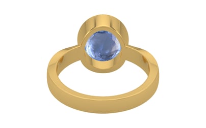 Gold Ceylon Blue Sapphire Ring Prime Quality (R9)