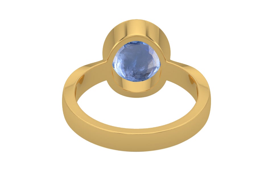 Gold Ceylon Blue Sapphire Ring Prime Quality (R9)