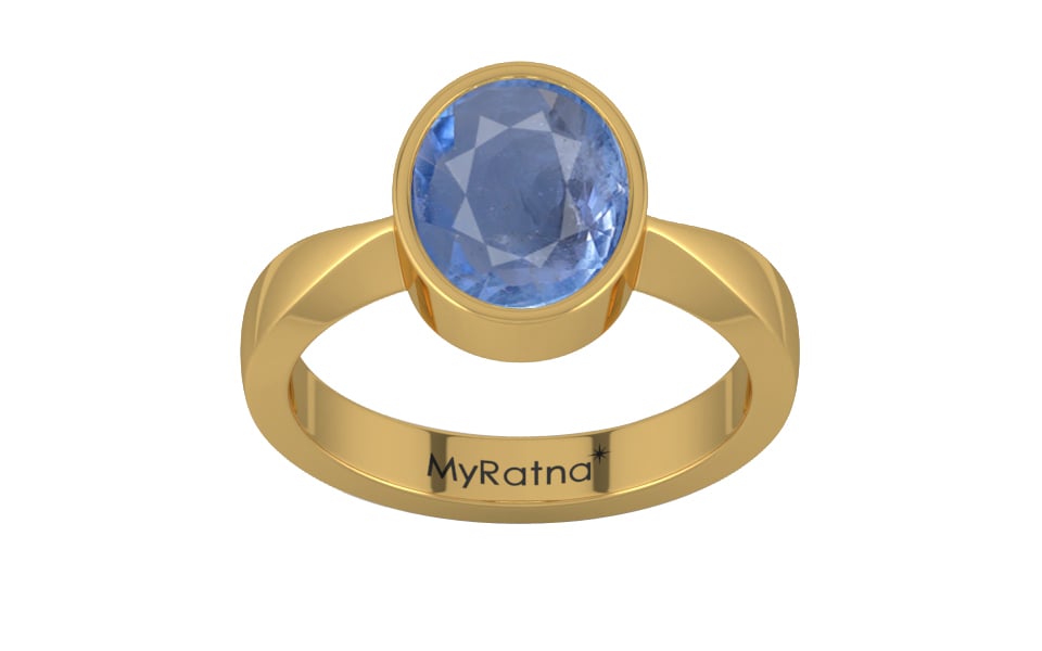 Gold Ceylon Blue Sapphire Ring Prime Quality (R9)