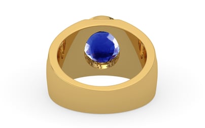 Gold Ceylon Blue Sapphire Ring Rare Quality (R1)