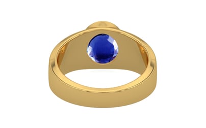 Gold Ceylon Blue Sapphire Ring Rare Quality (R10)