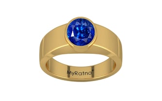 Gold Ceylon Blue Sapphire Ring Rare Quality (R10)