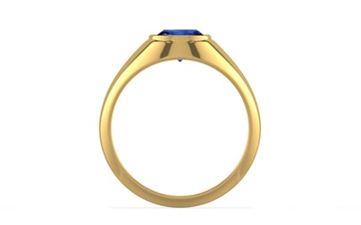 Gold Ceylon Blue Sapphire Ring Rare Quality (R12)