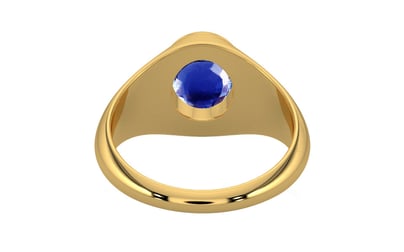 Gold Ceylon Blue Sapphire Ring Rare Quality (R12)