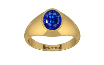 Gold Ceylon Blue Sapphire Ring Rare Quality (R12)