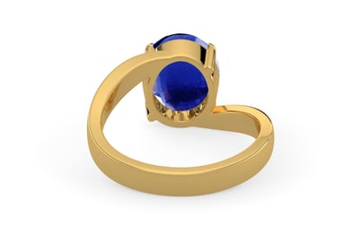 Gold Ceylon Blue Sapphire Ring Rare Quality (R2)