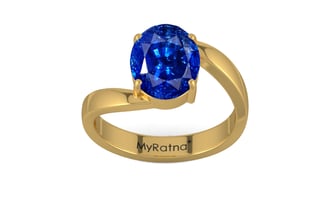 Gold Ceylon Blue Sapphire Ring Rare Quality (R2)
