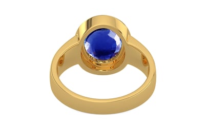 Gold Ceylon Blue Sapphire Ring Rare Quality (R3)