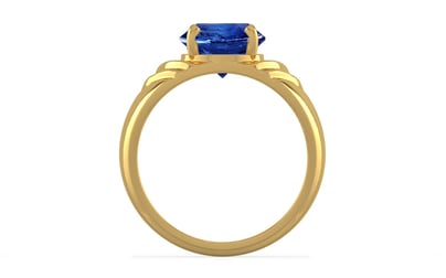 Gold Ceylon Blue Sapphire Ring Rare Quality (R4)
