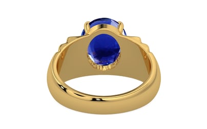 Gold Ceylon Blue Sapphire Ring Rare Quality (R4)