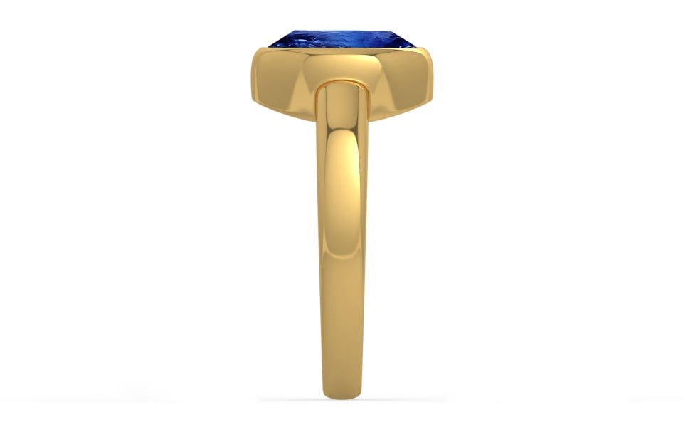 Gold Ceylon Blue Sapphire Ring Rare Quality (R6)