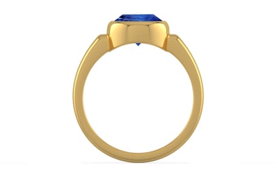 Gold Ceylon Blue Sapphire Ring Rare Quality (R6)